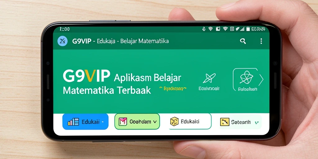 Antarmuka G9VIP yang ramah pengguna untuk belajar matematika.