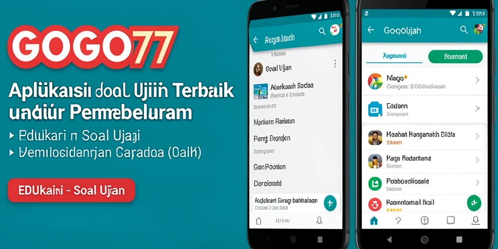 Screenshot GOGO77 menunjukkan antarmuka aplikasi Soal Ujian yang ramah pengguna.