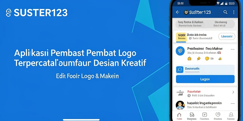 Tampilan antarmuka SUSTER123 yang sederhana dan menarik untuk membuat logo.