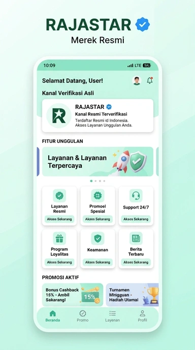 Tampilan kanal resmi rajastar