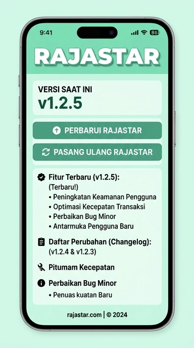 Tampilan riwayat versi rajastar